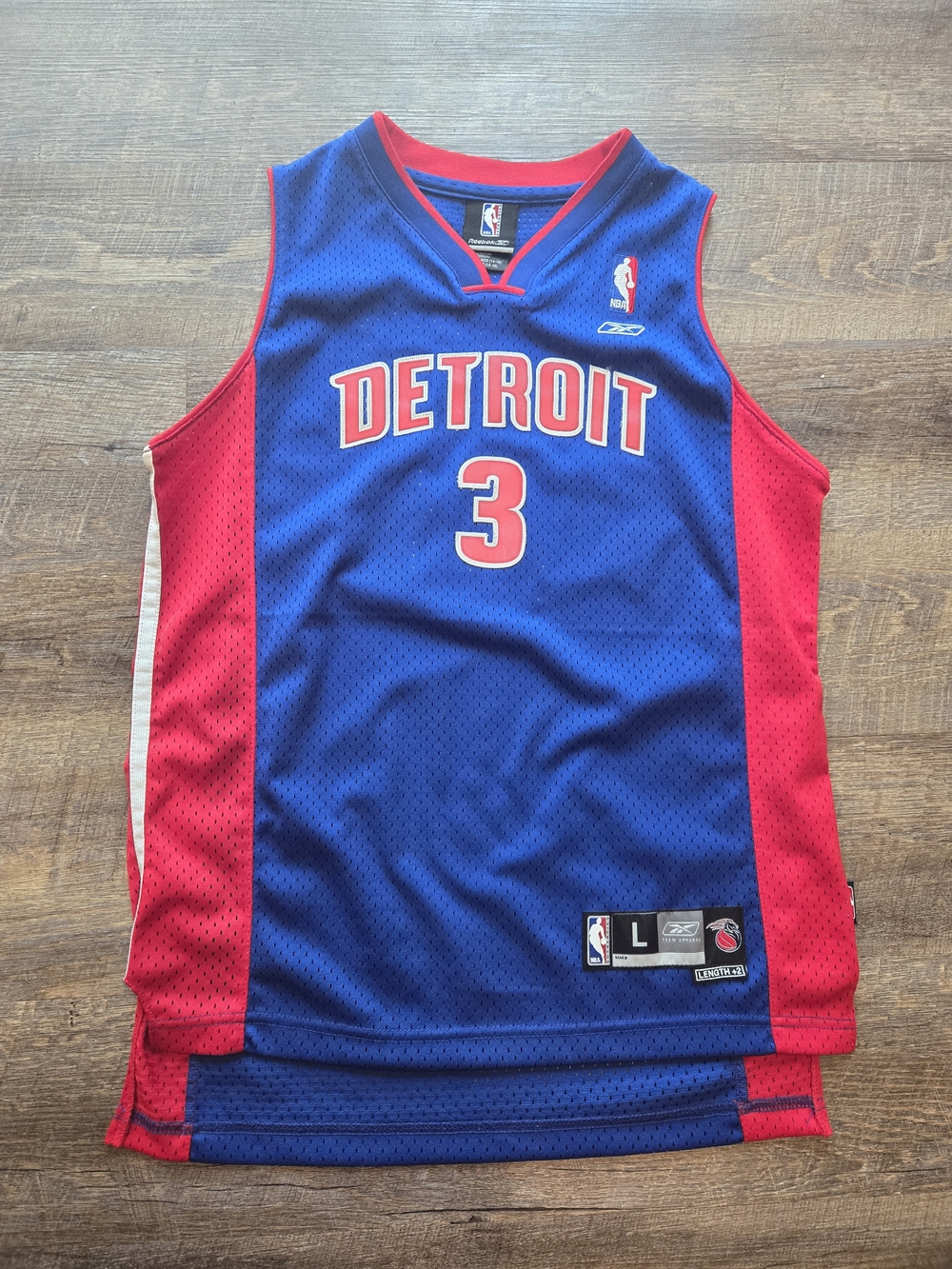 Kids Reebok Detroit Pistons Ben Wallace Basketball Jersey